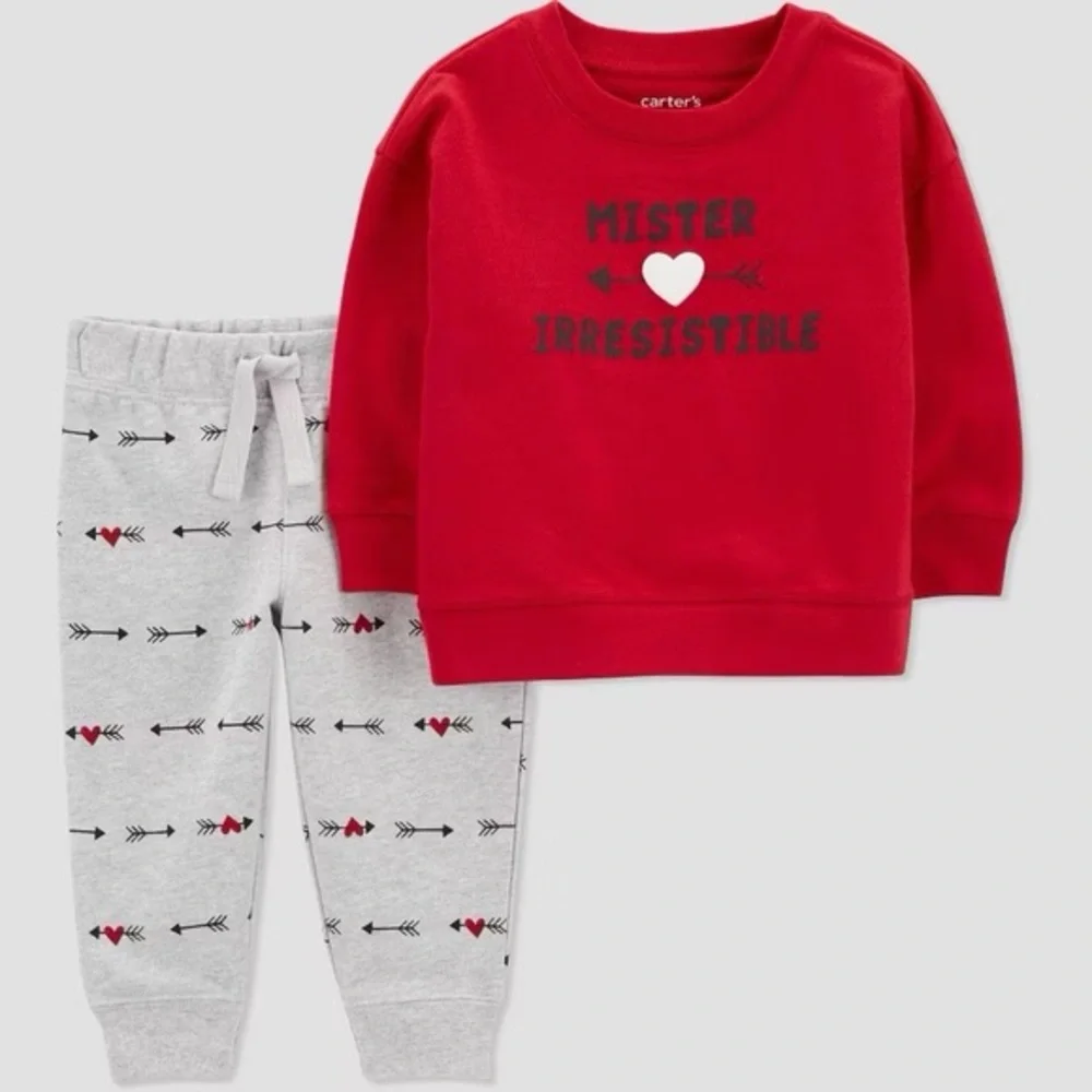 Carter's nwt Just One You Baby 2pc Mr. Irrisistible Top & Bottom Set - Red
